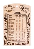 Доска разделочная деревянная "Таблица мер и весов"